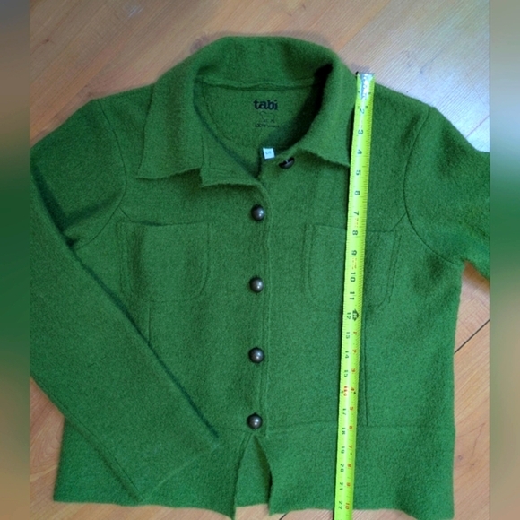 Tabi 100% Wool Boucle Sweater Jacket Cardigan - Picture 10 of 14